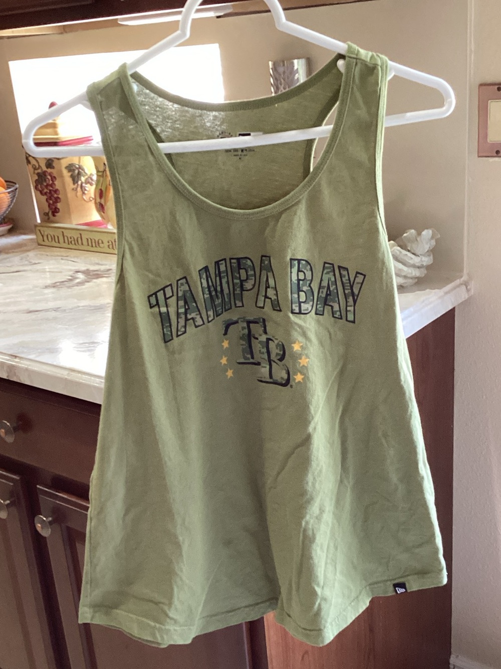 New Era Women's Sage Green Tampa Bay Graphic Tank